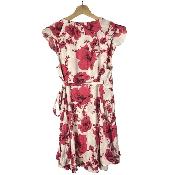 Free People French Quarter Pink Floral Wrap Mini Dress XS - Picture 3 of 5